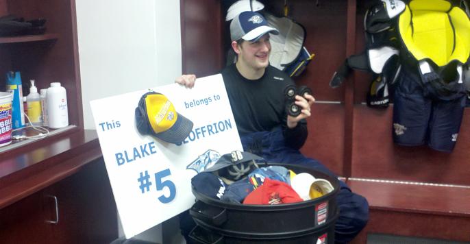 Blake in locker room