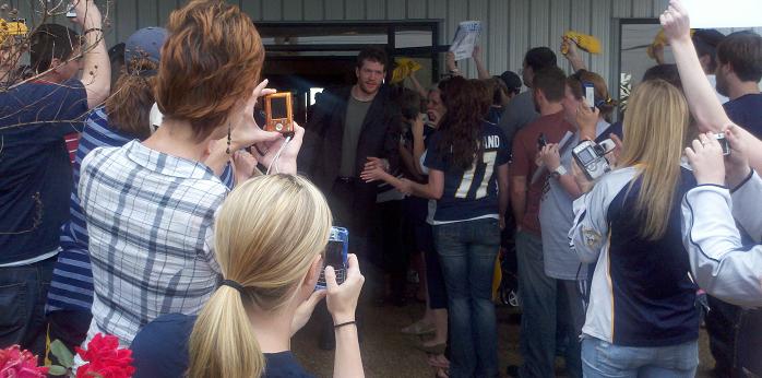 Suter greeted