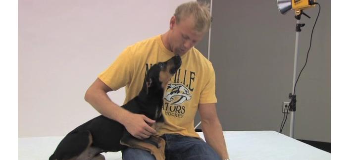 Hornqvist with dog (screen shot)
