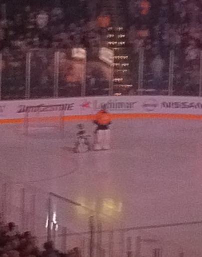 Lindback and little goalie (Kathy)