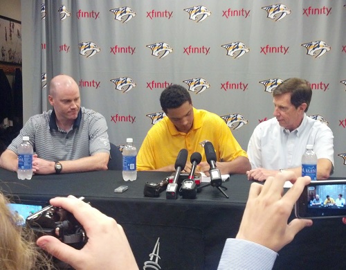 Seth Jones signing (Jeremy K Gover)
