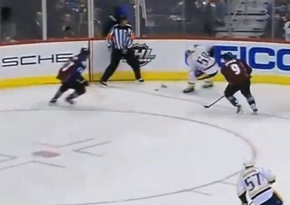 Downie Josi hit (screen cap)