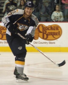 Wilson - smiling Rookie Colin Wilson was seen smiling from ear to ear during the pre-game skate.